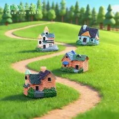Mô hình ngôi nhà mái ngói ,biệt thự trang trí tiểu cảnh kích thước 2.8 * 3 cm