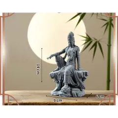 Tượng Quan Âm đá sa thạch cao 14,5 cm _ Deco phong thuỷ