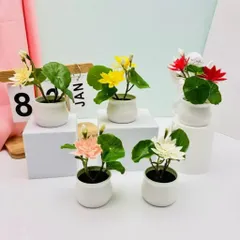 Chậu hoa sen giả trang trí phòng - bằng nhựa kích thước khoảng 12*10cm