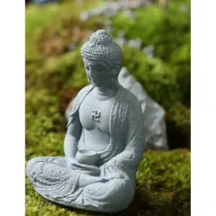 Tượng Thích Ca Mâu Ni ngồi thiền đá sa thạch trang trí tiểu cảnh,bể cá, deco phòng