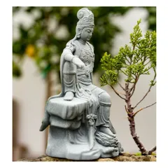Tượng Quan Âm đá sa thạch cao 14,5 cm _ Deco phong thuỷ