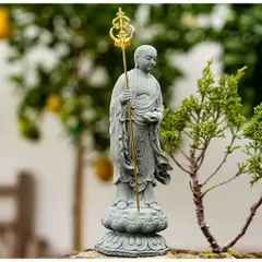 Tượng Địa Tạng Vương Bồ Tát đá sa thạch cao 22 cm - Deco phong thuỷ ý nghĩa