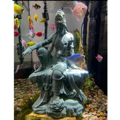Tượng Quan Âm đá sa thạch cao 14,5 cm _ Deco phong thuỷ