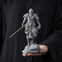 Tượng wukong - Tôn ngộ không đá sa thạch trang trí tiểu cảnh,bể cá… cao 21,5cm