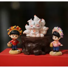 Tượng Hồ Ly 9 Đuôi Thiền Ôm Quả Cầu Phong Thủy – Trang Trí Bàn Làm Việc, Góc Học Tập 🌸 resin cap cấp kích thước 8,5 cm