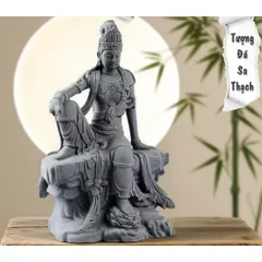 Tượng Quan Âm đá sa thạch cao 14,5 cm _ Deco phong thuỷ