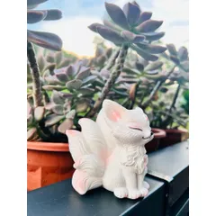 Tượng hồ ly chín đuôi chất liệu resin cao cấp cao 10cm trang trí tiểu cảnh,deco phòng…