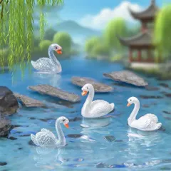 🦢 Combo 2 THIÊN NGA MINI TRANG TRÍ TIỂU CẢNH – NHỰA CAO CẤP | KÍCH THƯỚC 2 x 2.3CM