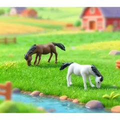 Mô hình ngựa nhỏ trang trí tiểu cảnh,bàn học,ô tô,terarrium bằng nhựa kích thước 4,5*2,1cm