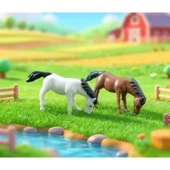 Mô hình ngựa nhỏ trang trí tiểu cảnh,bàn học,ô tô,terarrium bằng nhựa kích thước 4,5*2,1cm