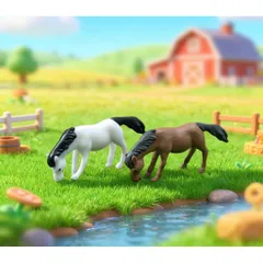 Mô hình ngựa nhỏ trang trí tiểu cảnh,bàn học,ô tô,terarrium bằng nhựa kích thước 4,5*2,1cm