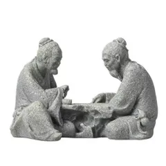 Tượng hai ông lão đánh cờ đá sa thạch kích thước 5.5*9,5 cm- deco tiểu cảnh,hòn non bộ,bể cá,bàn trà…