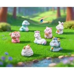 12 con giáp mini cute bằng nhựa kích thước khoảng 3.5cm -deco phòng, ô tô