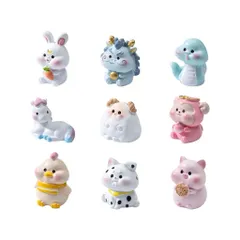 12 con giáp mini cute bằng nhựa kích thước khoảng 3.5cm -deco phòng, ô tô