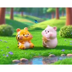 12 con giáp mini cute bằng nhựa kích thước khoảng 3.5cm -deco phòng, ô tô