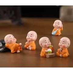 Mô hình chú tiểu dễ thương bằng nhựa cao khoảng 3,5cm trang trí tiểu cảnh,bể cá,taplo ô tô…deco an nhiên,may mắn