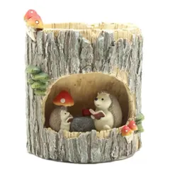 Chậu Gốc cây độc đáo phối chi tiết thú dễ thương,chất liệu Resin cao cấp thương hiệu Roogo deco,trồng cây,cắm nến…