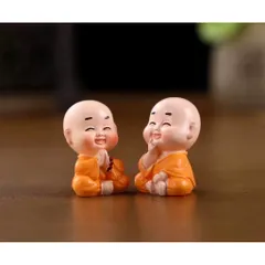 Mô hình chú tiểu dễ thương bằng nhựa cao khoảng 3,5cm trang trí tiểu cảnh,bể cá,taplo ô tô…deco an nhiên,may mắn
