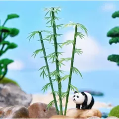 Combo  4 Cây tre nhỏ bằng nhựa trang trí tiểu cảnh,bể cá kích thước cao 7-15cm