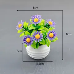 Chậu hoa cúc nhiều màu bằng nhựa trang trí phòng kích thước 8*8cm
