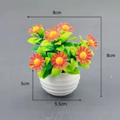 Chậu hoa cúc nhiều màu bằng nhựa trang trí phòng kích thước 8*8cm