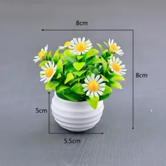 Chậu hoa cúc nhiều màu bằng nhựa trang trí phòng kích thước 8*8cm