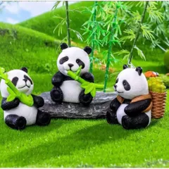 Bộ mô hình gấu trúc Panda ôm tre mini trang trí tiểu cảnh – siêu dễ thương