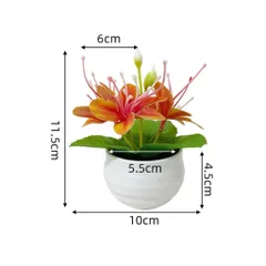 Chậu hoa Nhài giả deco trang trí phòng bằng nhựa kích thước khoảng 11.5cm*10cm