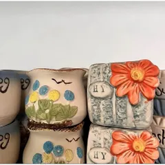 Chậu gốm sứ cao cấp trồng sen đá, xương rồng siêu đẹp kích thước 6*8 cm (bạn chọn mẫu,shop sẽ giao màu mẫu ngẫu nhiên)