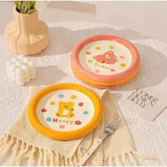 ĐĨA GẤU HOẠ TIẾT CHẤM BI DỄ THƯƠNG