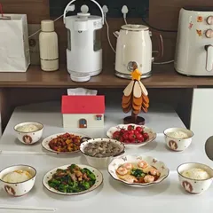 Sét 9 món bộ bát đĩa thỏ nâu vintage