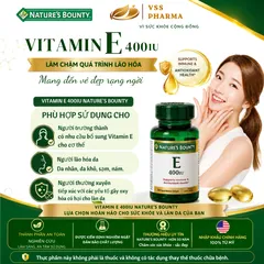 Thực phẩm bảo vệ sức khỏe Vitamin E 400UI Nature's Bounty (lọ 30 viên)