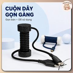 Trục cố định dây cáp xoắn lò xo, thanh cuộn cáp cho bàn phím cơ, dây sạc chắc chắn, decor góc máy