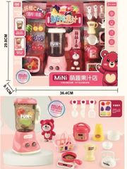 Đồ chơi máy xay sinh tố MiNi màu hồng với phụ kiện và trái cây giả 888-17 phù hợp cho trẻ em từ 3 tuổi trở lên