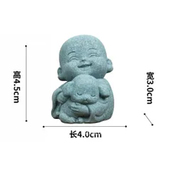 🌿 Combo 4 TƯỢNG CHÚ TIỂU MINI BẰNG ĐÁ – DECOR THIỀN TĨNH, MAY MẮN & BÌNH AN 🌿