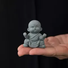 🌿 Bộ 4 Tiểu Hòa Thượng Võ Thuật Mini Decor Đá Sa Thạch 🌿 4.5*3cm