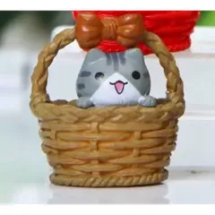 🐱 Mô hình mèo mini trong giỏ – đồ trang trí siêu dễ thương kích thước 3,5*3,5cm
