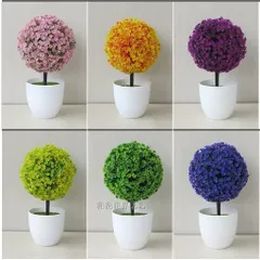 Chậu hoa giả cẩm tú cầu siêu xinh deco kích thước 15*25cm