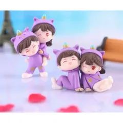 🌟 Mô Hình Cặp Đôi Mini Dễ Thương Trang Trí – Concept Unicorn Tím Siêu Xinh 🌟 kích thước khoảng 4* 6cm