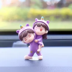 🌟 Mô Hình Cặp Đôi Mini Dễ Thương Trang Trí – Concept Unicorn Tím Siêu Xinh 🌟 kích thước khoảng 4* 6cm