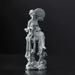 Tượng Hằng nga đá sa thạch kích thước 18*6.5cm trang trí deco nhà cửa