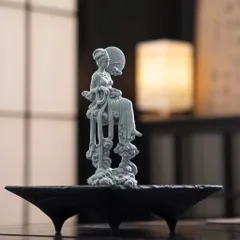 Tượng Hằng nga đá sa thạch kích thước 18*6.5cm trang trí deco nhà cửa