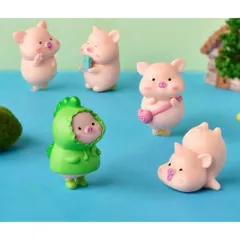 🐷 Set mô hình heo mini dễ thương trang trí tiểu cảnh kích thước 4,5*3,3cm