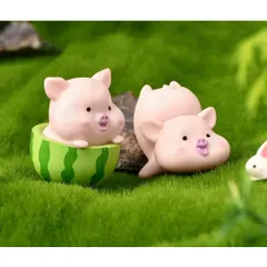 🐷 Set mô hình heo mini dễ thương trang trí tiểu cảnh kích thước 4,5*3,3cm