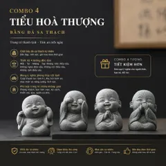 Bộ 4 tiểu hoà thượng tứ không bằng đá sa thạch tinh sảo - trang trí bàn trà,góc thiền,terrarium,bể cá…