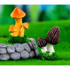 Mô hình nấm deco tiểu cảnh bằng resin cao cấp kích thước khoảng 3.6*2.6cm