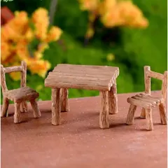 Mô hình bộ bàn ghế bằng nhựa cao cấp - Trang trí tiểu cảnh,terrarium,bàn học…