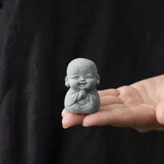 Bộ 4 tiểu hoà thượng tứ không bằng đá sa thạch tinh sảo - trang trí bàn trà,góc thiền,terrarium,bể cá…