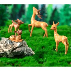 Mô hình hươu sao mini bằng nhựa trang trí tiểu cảnh kích thước hươu cao nhất 5,5cm