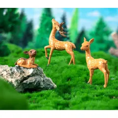 Mô hình hươu sao mini bằng nhựa trang trí tiểu cảnh kích thước hươu cao nhất 5,5cm